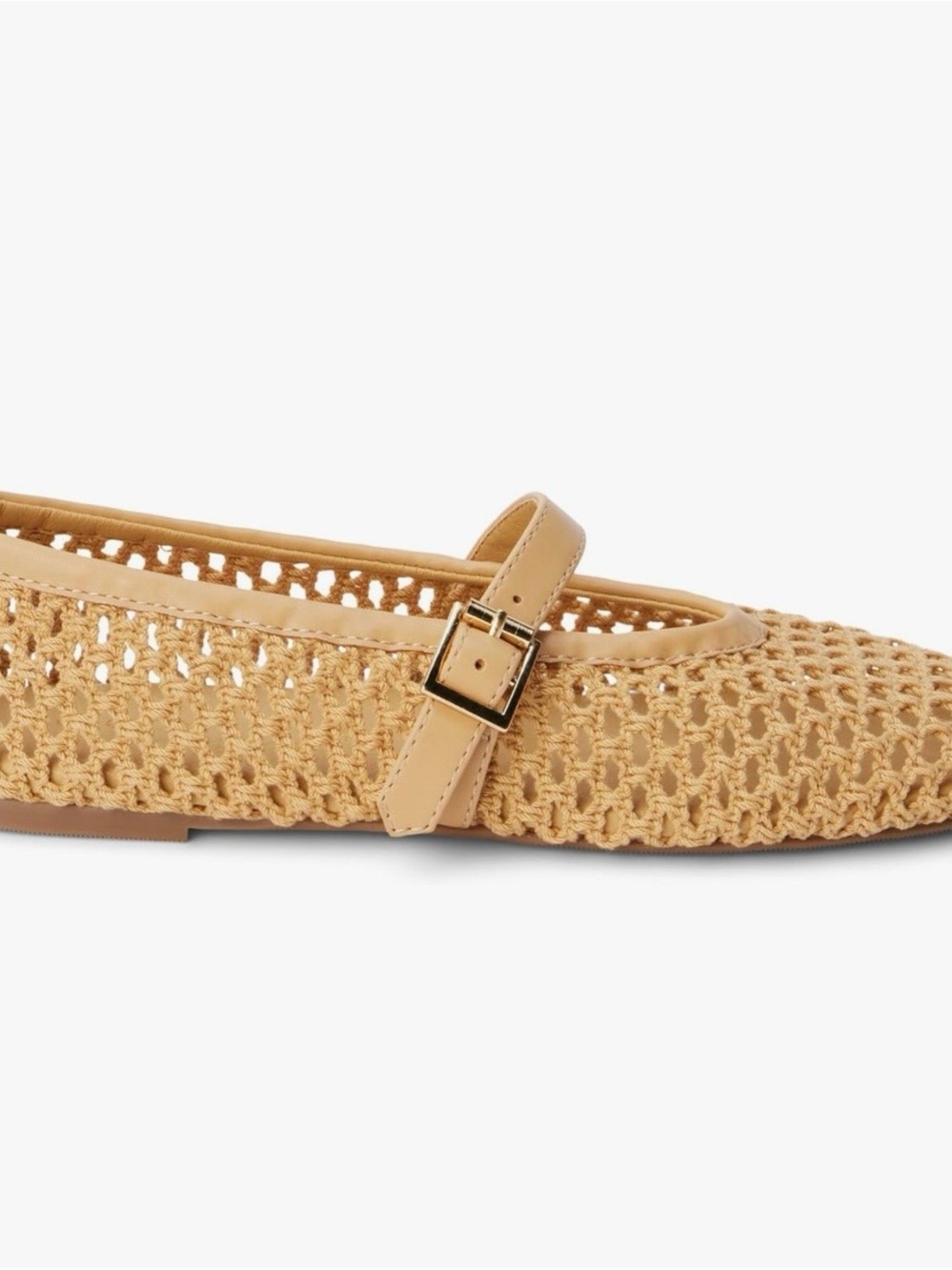 NWOT Coconuts by Matisse Women's Tan Crochet Mary Jane Flats - Picture 4 of 7